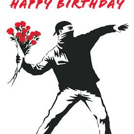 Gelukkige Verjaardag | Banksy Stijl van Frank Daske | Foto & Design
