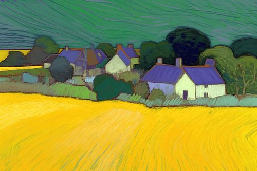 Landschap in van Gogh-stijl_landscape