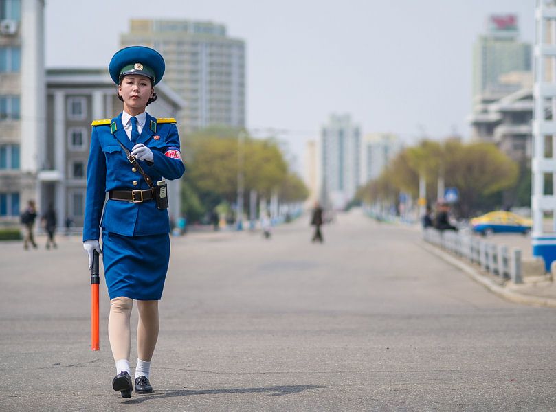 Traffic police in Pyongyang, North Korea by Teun Janssen