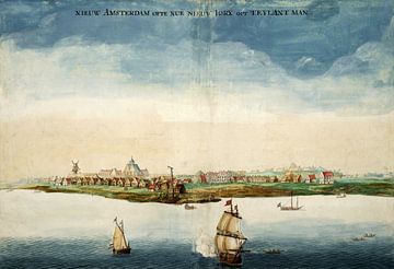 Gezicht op Nieuw Amsterdam, Johannes Vingboons