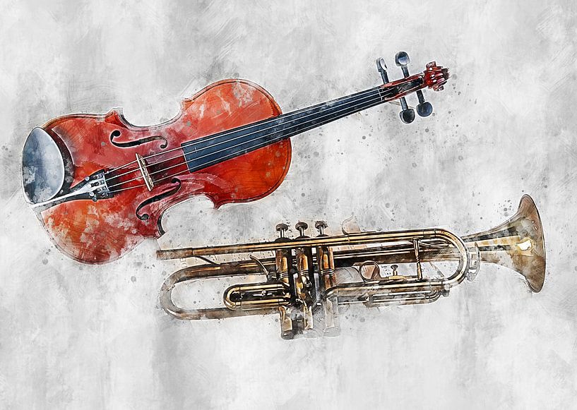 Violin and Trumpet by Mateo