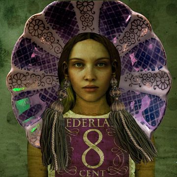 Pop-Art Beauty Holland Parlemoer Postzegel van Yvonne Zeldenthuis