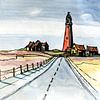 Texel Eierland Lighthouse | Handmade Watercolour Painting by WatercolorWall