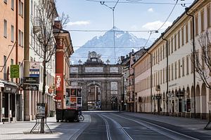 Leere Straßen von Innsbruck, Österreich
