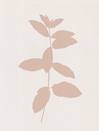 Minimalistisch botanisch. Roze plant op wit. van Dina Dankers