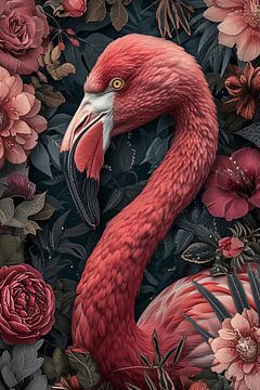 Florale vintage flamingo van haroulita