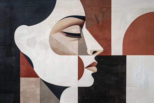 Minimalistisch Portret in Art Deco Vormen
