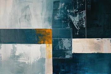 Blauwvelden | Orange Line Divide van Modern Collection