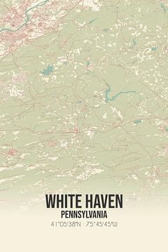 Vintage landkaart van White Haven (Pennsylvania), USA. van Rezona