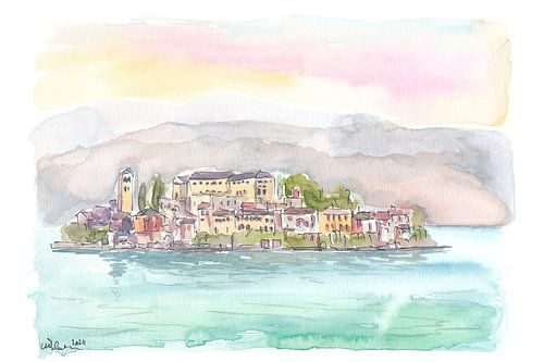 Vue sur le lac d'Orta et l'île San Giulio