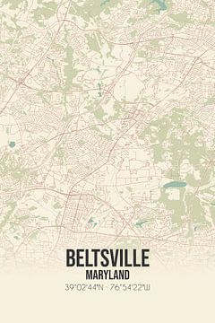 Alte Karte von Beltsville (Maryland), USA. von Rezona