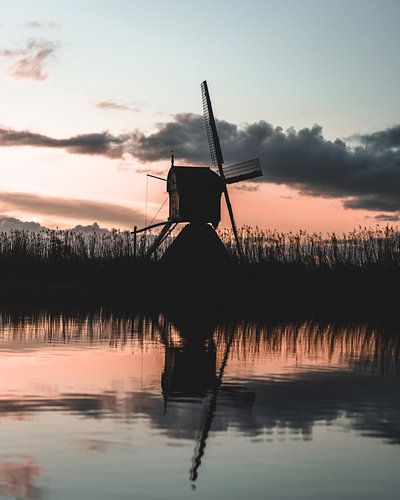 Hollandse molen in Kinderdijk