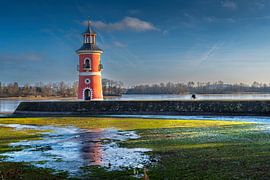 The Moritzburg lighthouse - winter rest by the water by Ahma NJAI