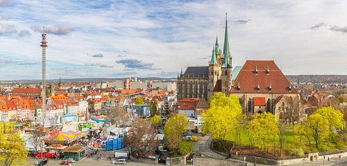 Erfurt - Le Domberg au printemps – Panorama de la vieille ville historique