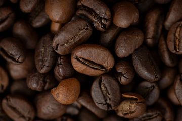 Dark roast coffee beans art print - foodphotography by Christa Stroo photography