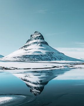 De stille waterreflectie van IJsland van fernlichtsicht