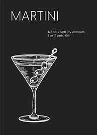 Skizze eines Martini-Cocktails