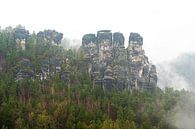 The Gansfelsen in Saxon Switzerland in the fog by Holger Spieker thumbnail