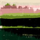Lente hoop. Modern abstract kleurrijk landschap in zwart, groen en roze. van Dina Dankers thumbnail