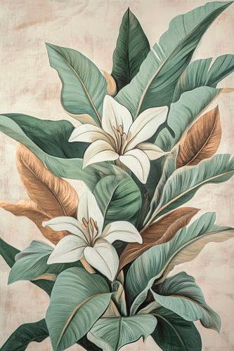 Bloesems en bladeren