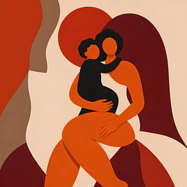 Mother with a child on her lap by Studio Pronk.