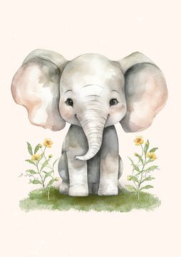 Schattig olifantje kinderkamer van Tiny Treasures