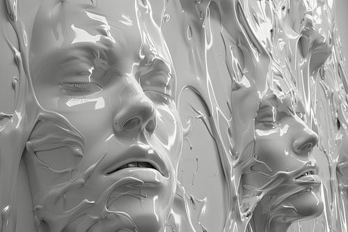 Digitaal abstract aan de muur