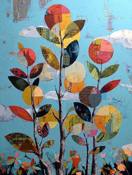Lebendige Baummuster von Blumen Studio