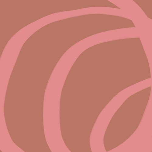 Abstracte minimalistische lijntekening in heldere pastelkleuren. Roze op rood.
