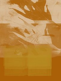 Moderne abstrakte Kunst. Organische Formen in Ocker, hellem Terra und Weiß. von Dina Dankers