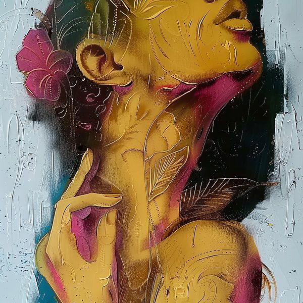 absurde moderne portrait abstrait femme par Egon Zitter