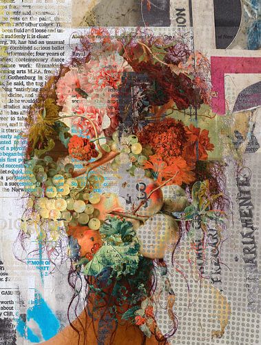 With flowers and fruits