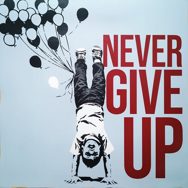 Stencil Typografie - Never give up Boy - 02 von Team W 32 Gallery