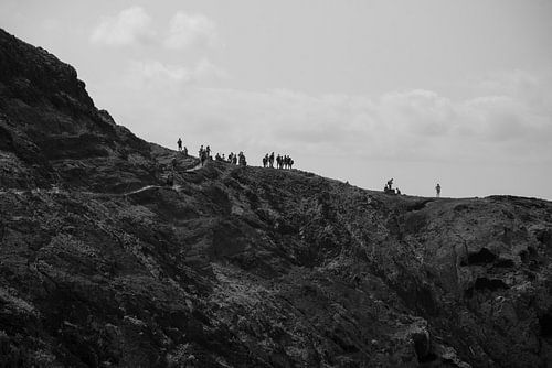 zwart wit foto Ponta de São Lourenço siloutte