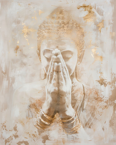 Spiritueller Buddha: Goldener Zen-Stil