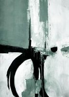 Minimalistische abstracte groene & zwarte print