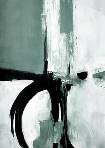Imprimé abstrait minimaliste vert &amp ; noir