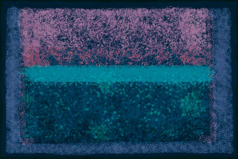 Abstract with blue, green and pink by Rietje Bulthuis