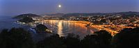 Panoramic view of Donostia-San Sebastian at night
