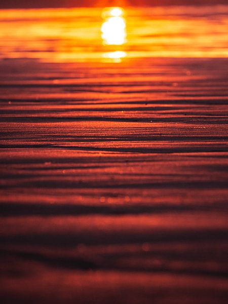 Close up sunset Zoutelande beach by Joren van den Bos