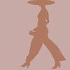Silhouette de femme élégante, art dans les tons de terre sur Hella Maas