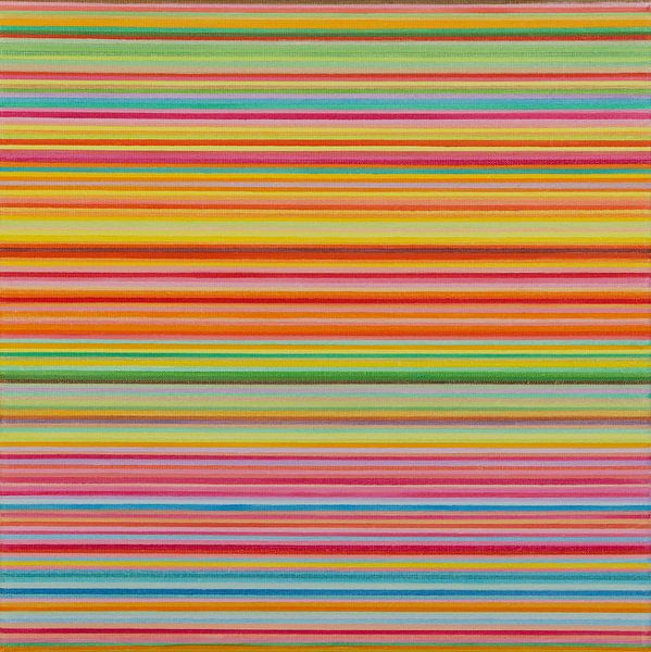 Stripe horizontally soft colours by Anja Namink - Paintings