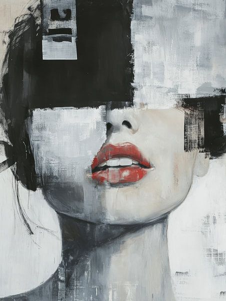 Modern and abstract portrait by Carla Van Iersel