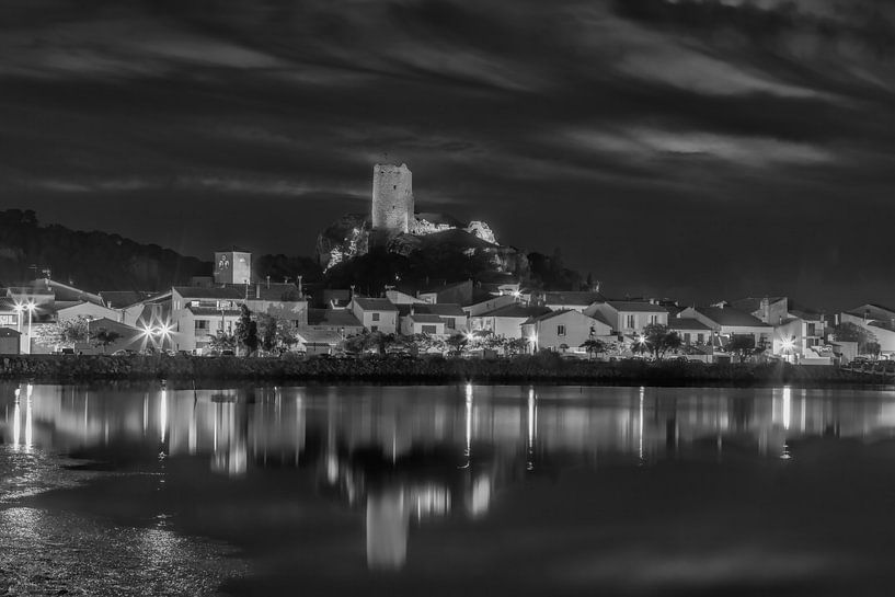 Evening view of the old castle ruins of Gruissan by Photo Art Thomas Klee