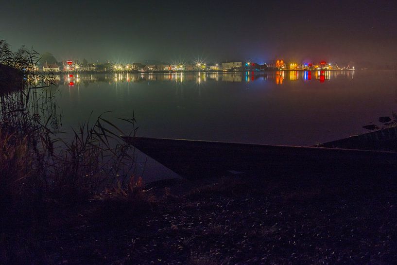Zoutkamp auf dem Reitdiep bei Nacht von Jan Georg Meijer