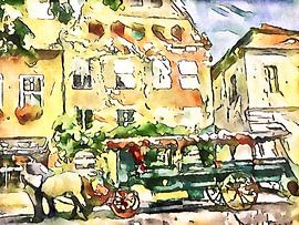 Horse-drawn carriage in Lüneburg