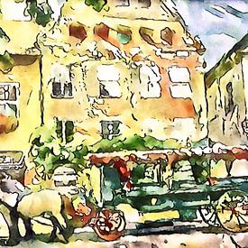 Pferdekutsche in Lüneburg von zam art