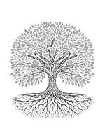 Tree of Life Illustration – Elegant Black & White Nature Art