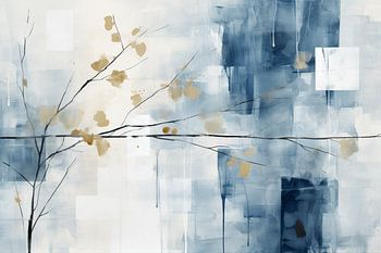 Modern abstract in blue and white
