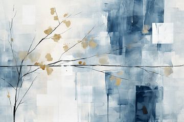 Modern abstract in blue and white by Studio Allee